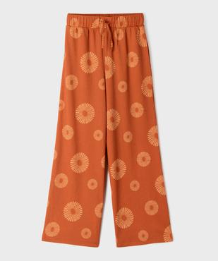 Pantalon fluide coupe large à motifs fleuris fille vue1 - GEMO (JUNIOR) - GEMO