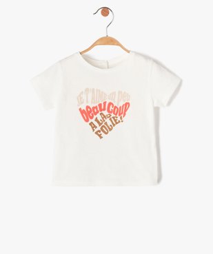 Tee-shirt bébé fille à manches courtes et motif cœur vue1 - GEMO(BEBE DEBT) - GEMO