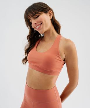 Brassière de sport à bretelles croisées et maintien modéré femme vue1 - GEMO(HOMWR FEM) - GEMO
