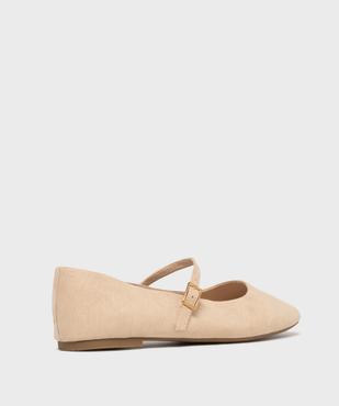 Ballerines en suédine à bout carré et bride femme - Follow Me vue4 - FOLLOW ME - GEMO