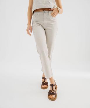 Jean cropped Straight taille haute à rayures femme vue2 - GEMO 4G FEMME - GEMO