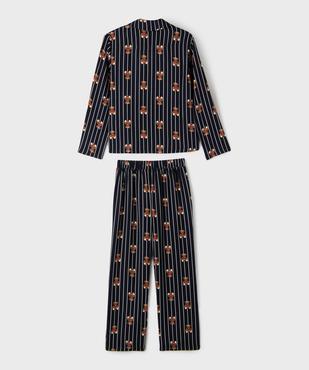 Pyjama rayé et imprimé fille - LuluCastagnette vue3 - LULUCASTAGNETTE - GEMO