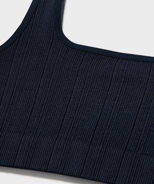 Brassière en maille côtelée à bretelles large fille vue2 - GEMO 4G FILLE - GEMO