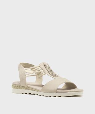 Sandales à petit talon compensé et brides élastiques femme - Emilia Rosa vue2 - EMILIA ROSA - GEMO