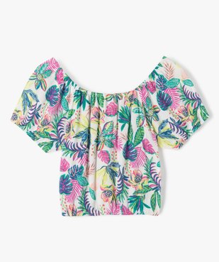 Chemise fille à manches courtes avec motifs tropicaux vue1 - GEMO 4G FILLE - GEMO