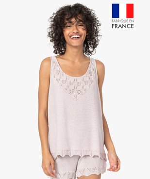 Débardeur femme pailleté en maille 3D innovante vue1 - GEMO 4G FEMME - GEMO