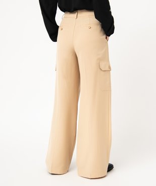 Pantalon large avec poches à rabat femme vue3 - GEMO(FEMME PAP) - GEMO