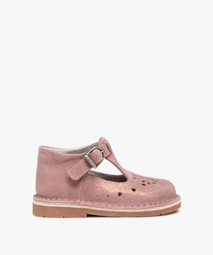 Babies bébé fille dessus cuir uni motifs perforés vue1 - GEMO(BEBE DEBT) - GEMO