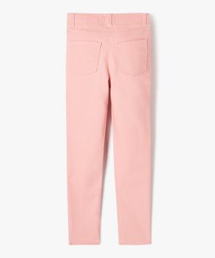 Pantalon skinny uni à taille élastiquée fille vue3 - GEMO 4G FILLE - GEMO