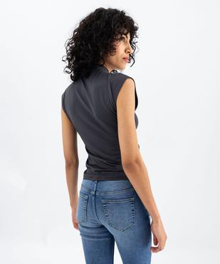 Tee-shirt sans manches en microfibre effet drapé femme  vue3 - GEMO(FEMME PAP) - GEMO