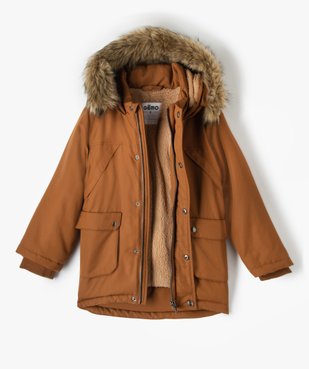 Parka déperlante avec doublure chaude et capuche garçon vue4 - GEMO 4G GARCON - GEMO