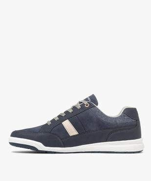 Baskets homme style denim avec bandes latérales et à lacets vue4 - URBAN STEPS - GEMO
