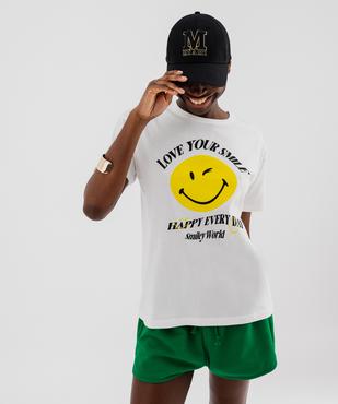 Tee-shirt manches courtes imprimé femme - Smiley vue4 - SMILEY WORLD - GEMO
