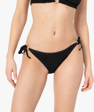Culotte de bain femme en maille ajourée vue1 - GEMO (PLAGE) - GEMO
