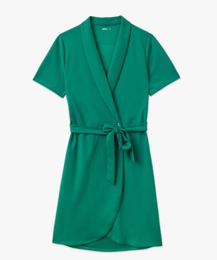 Robe portefeuille manches courtes en maille extensible femme vue4 - GEMO 4G FEMME - GEMO