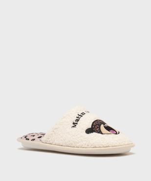 Chaussons forme mules en fourrure imitation femme vue2 - GEMO(HOMWR FEM) - GEMO