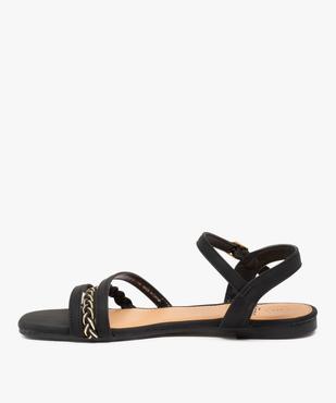 Nu-pieds femme à talon plat et bride tressée vue3 - GEMO (CASUAL) - GEMO