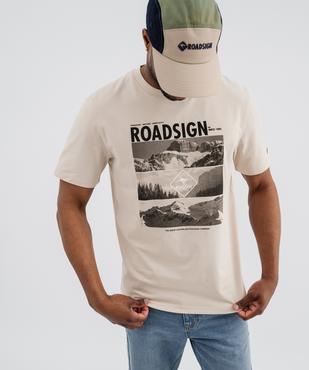 Tee-shirt manches courtes en jersey de coton imprimé homme - Roadsign vue2 - ROADSIGN GEMO FOR GOOD D - GEMO