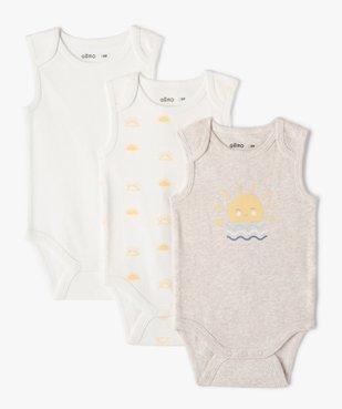Body bébé garçon sans manches (lot de 3) vue1 - GEMO 4G BEBE - GEMO