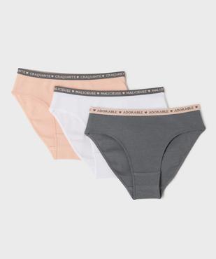 Culottes en coton stretch motifs fruits fille (lot de 3) vue1 - GEMO 4G FILLE - GEMO