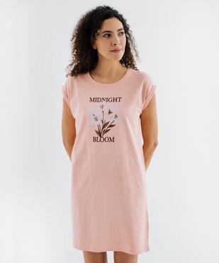 Chemise de nuit à manches courtes avec motif femme vue2 - GEMO 4G FEMME - GEMO