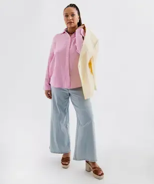 Chemise en gaze de coton unie femme grande taille vue5 - GEMO (G TAILLE) - GEMO