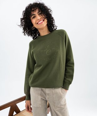 Sweat molletonné avec inscription brodée - LuluCastagnette vue2 - LULUCASTAGNETTE - GEMO