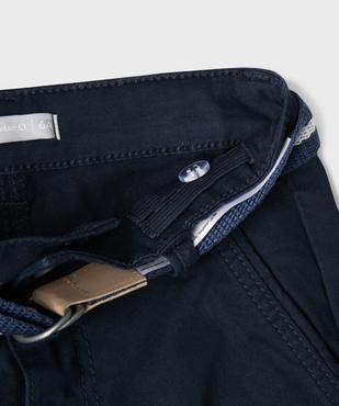 Bermuda chino avec taille ajustable et ceinture garçon - LuluCastagnette vue2 - LULUCASTAGNETTE - GEMO