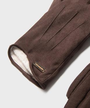 Gants suédine doublés femme - LuluCastagnette vue2 - LULUCASTAGNETTE - GEMO