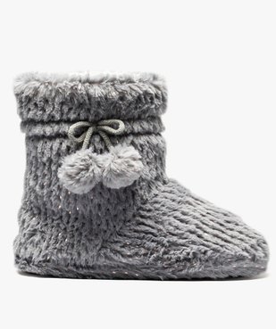Chaussons femme boots en matière douce parsemée de paillettes vue1 - GEMO(HOMWR FEM) - GEMO