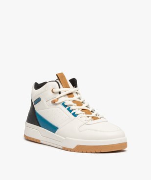 Baskets homme colorées semi-montantes à lacets vue3 - GEMO 4G HOMME - GEMO
