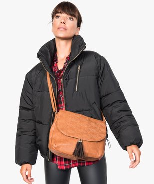 Sac femme forme besace avec dessus texturé vue4 - GEMO (ACCESS) - GEMO
