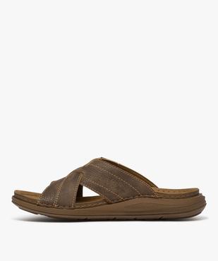 Mules confort à larges brides croisées et semelle intérieure cuir homme vue3 - G'FLEX - GEMO