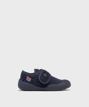 Chaussons en velours fermeture scratch bébé garçon - LuluCastagnette vue1 - LULUCASTAGNETTE - GEMO