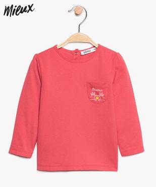 Tee-shirt bébé fille à épaules froncées et poche poitrine vue1 - GEMO 4G BEBE - GEMO
