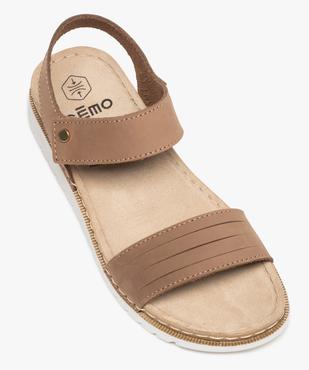Sandales femme confort à brides en cuir  vue5 - GEMO (CONFORT) - GEMO