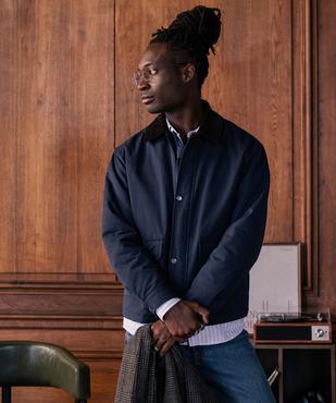 Parka en matière déperlante avec col en velours homme vue1 - GEMO (HOMME) - GEMO
