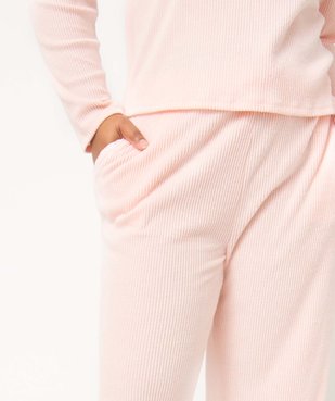 Pantalon d’intérieur femme grande taille en maille côtelée vue2 - GEMO(HOMWR FEM) - GEMO
