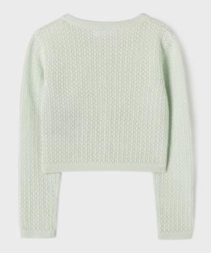 Gilet en maille ajourée fantaisie fille vue4 - GEMO (ENFANT) - GEMO