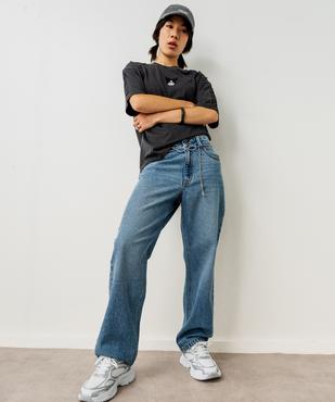 Jean straight en denim 100% coton fille vue2 - GEMO 4G FILLE - GEMO