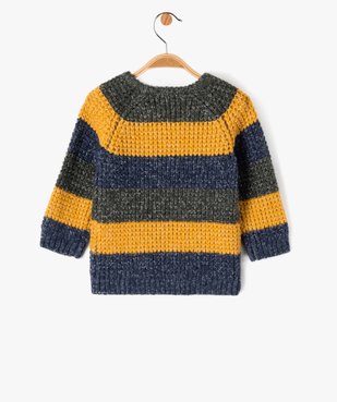 Pull rayé en grosse maille bébé garçon vue3 - GEMO(BEBE DEBT) - GEMO
