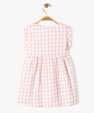 Robe bébé fille rayée en voile de coton texturé vue3 - GEMO(BEBE DEBT) - GEMO