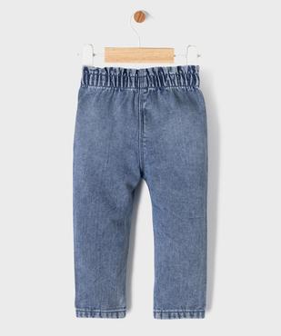 Jean délavé avec ceinture élastique bébé fille vue3 - GEMO(BEBE DEBT) - GEMO