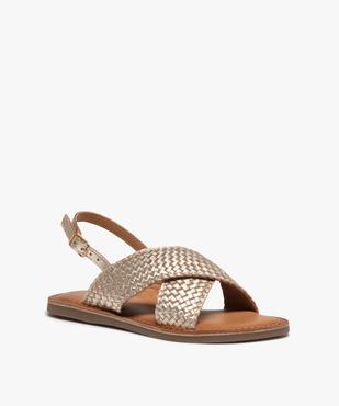 Sandales fille à talon plat et larges brides tressées vue2 - GEMO (ENFANT) - GEMO