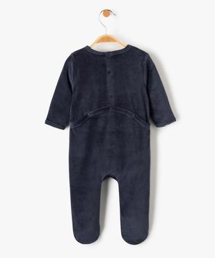 Pyjama bébé en velours imprimé avec ouverture pont-dos vue3 - PREMIER PRIX BY GEMO - GEMO