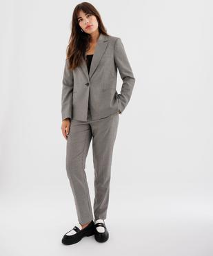 Veste blazer coupe droite motif pied de poule femme vue4 - GEMO(FEMME PAP) - GEMO