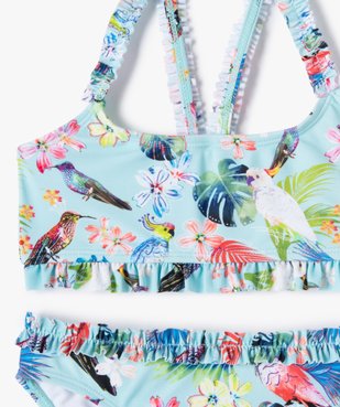 Maillot de bain fille à motifs oiseaux et fleurs vue2 - GEMO (ENFANT) - GEMO