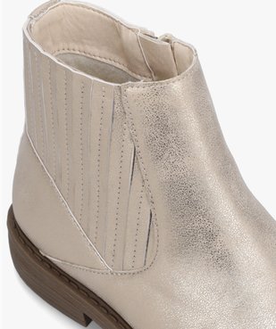 Boots filles à talon plat dessus uni métallisé vue6 - GEMO (ENFANT) - GEMO