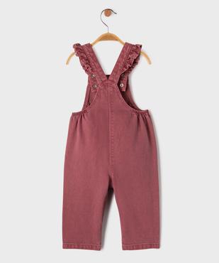 Salopette en jean colorée avec entrejambe zippé bébé fille vue4 - GEMO 4G BEBE - GEMO