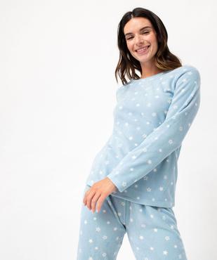 Pyjama imprimé en maille polaire femme vue2 - PREMIER PRIX BY GEMO - GEMO